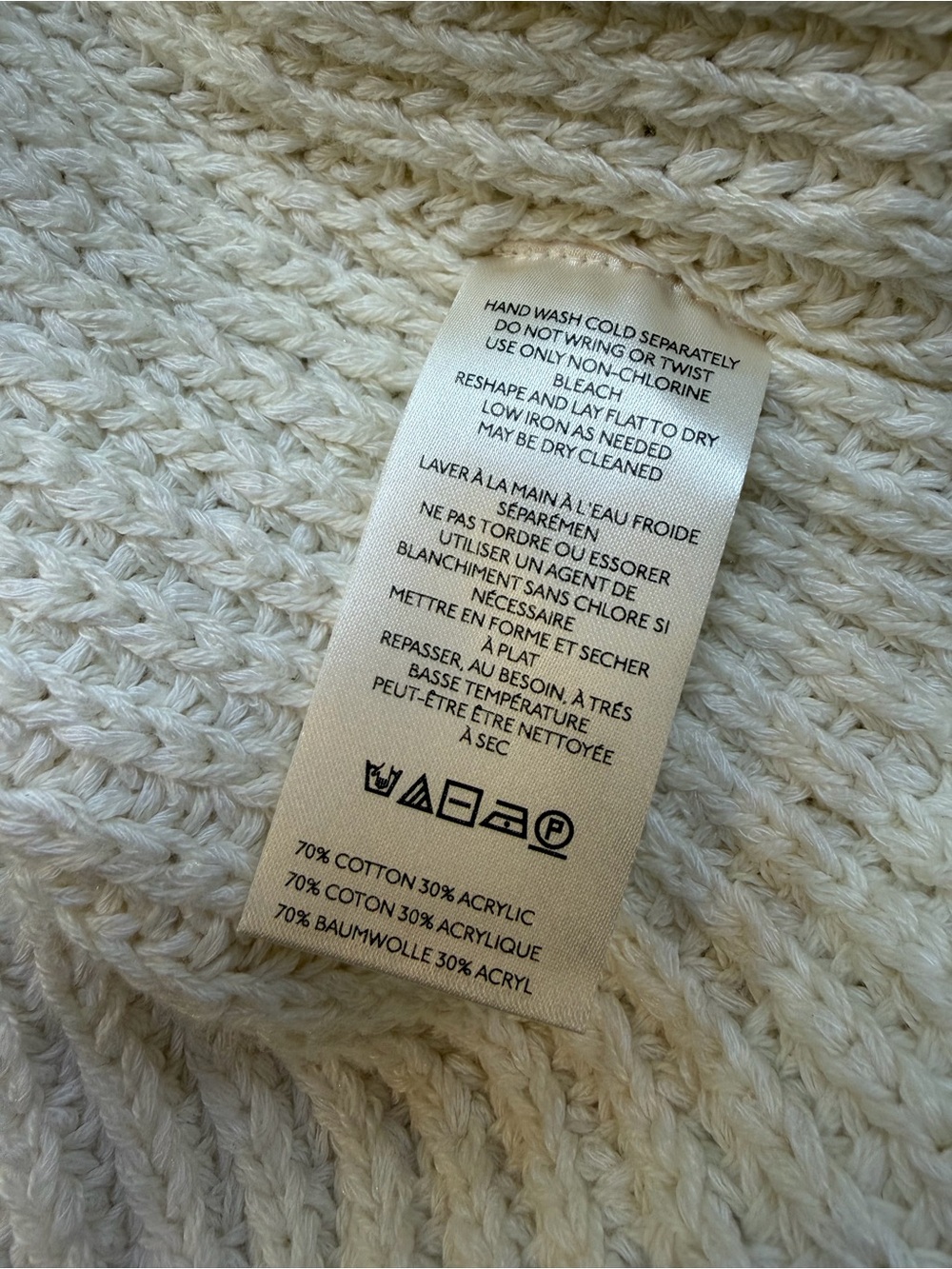 Cream Oversized Knit Cardigan Sweater - Picture 12 of 12